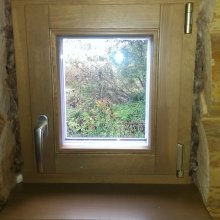 Pirts lodziņš guļbūvē